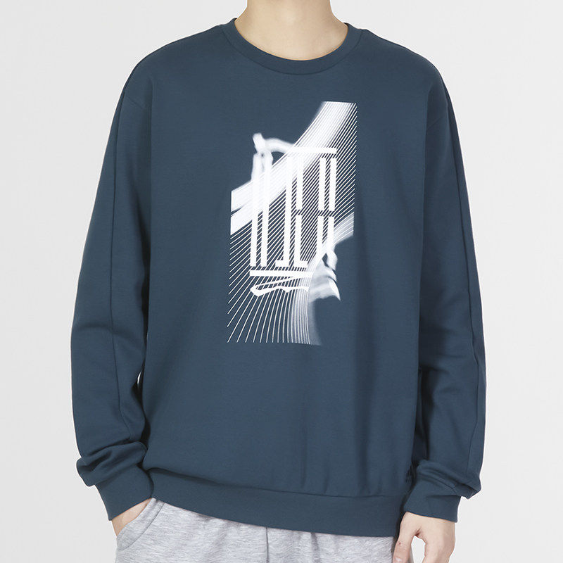 阿迪达斯武极卫衣男装正品冬季正品运动服圆领休闲套头衫IA8184