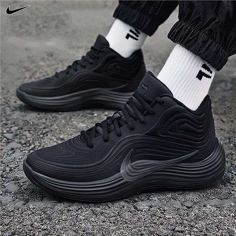 Nike耐克鞋子厚底篮球鞋春季正品运动鞋轻便男鞋黑色跑步鞋IH1105