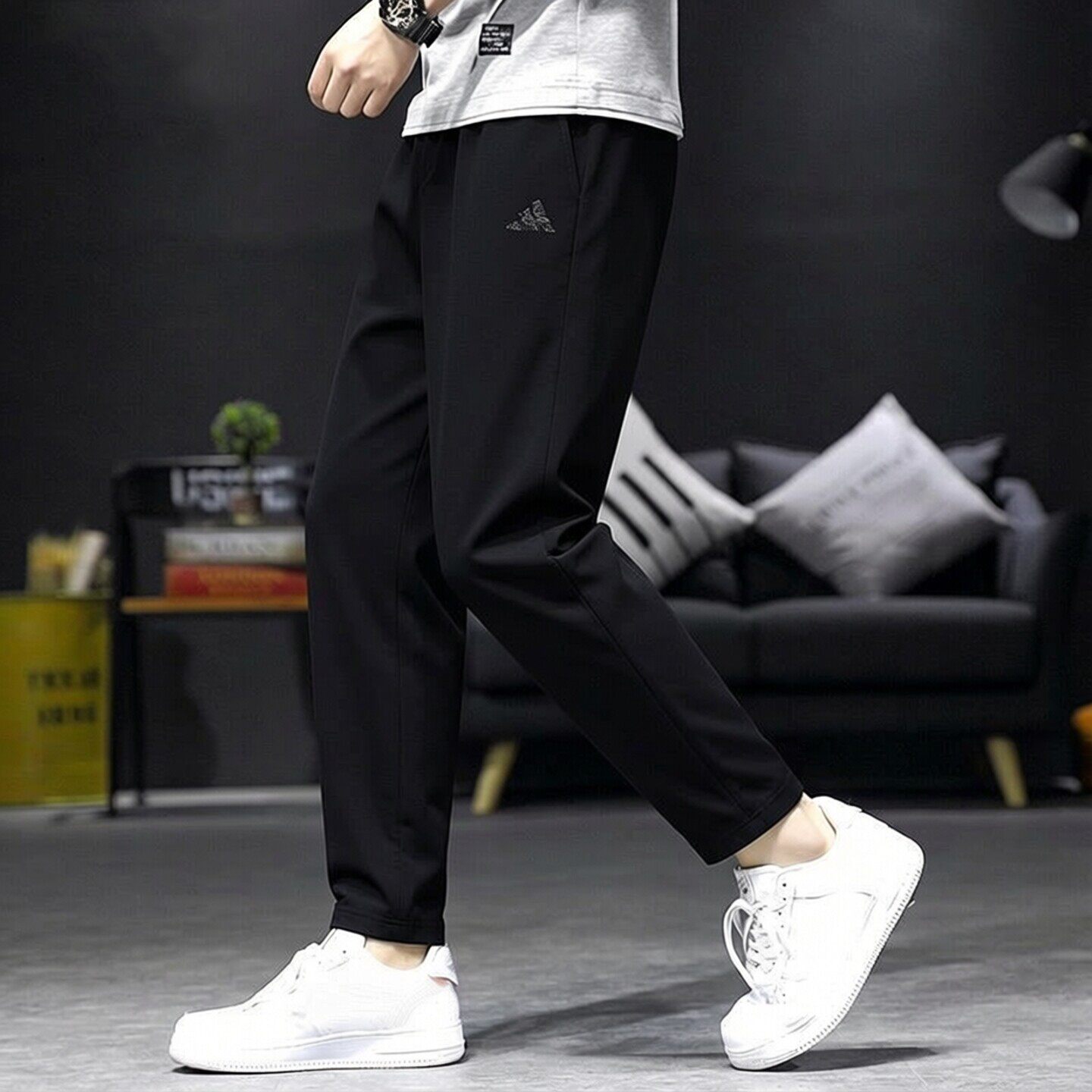 Adidas男裤夏季新款薄款运动休闲舒适快干透气跑步训练长裤