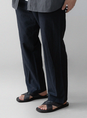 蓝黑色易打理宽松休闲长裤 PHEATHER