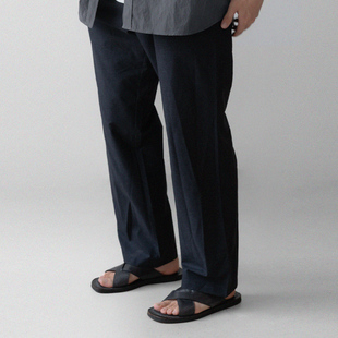 蓝黑色易打理宽松休闲长裤 PHEATHER