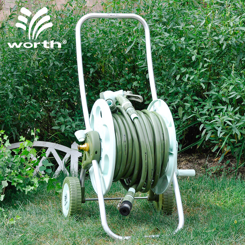 沃施worth园艺手推式水管车花园别墅浇水车园林浇花喷头收纳架