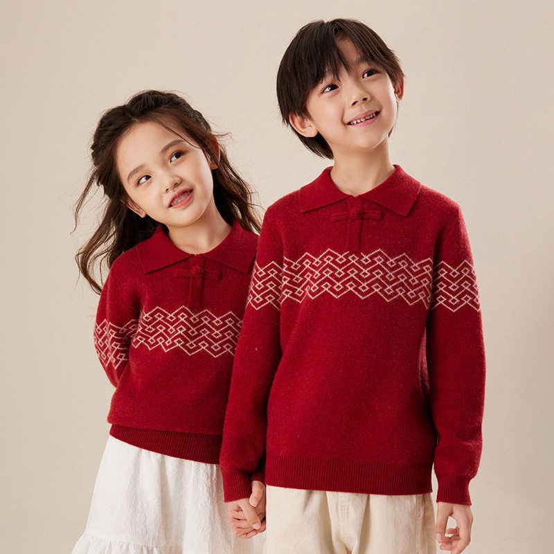秋冬新款男女儿童山羊绒针织衫
