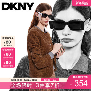 小香风绗缝简约菱格丝绒夹棉外套 上衣经典 DKNY唐可娜儿25秋季 女装