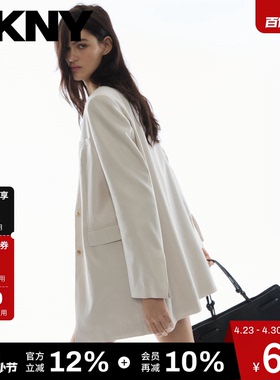 【含莱赛尔】DKNY唐可娜儿26春夏新款休闲西装外套女落肩单西上衣