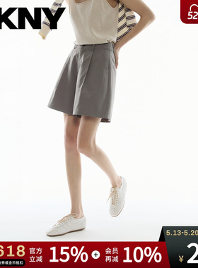 【含莱赛尔】DKNY JEANS唐可娜儿26夏季新款休闲短裤女压褶西装裤