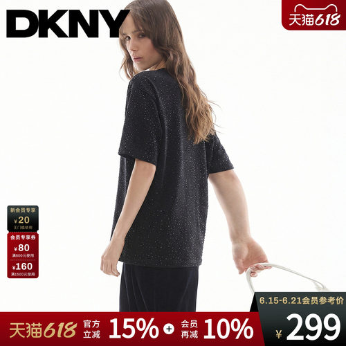 短袖T恤女圆领烫钻上衣