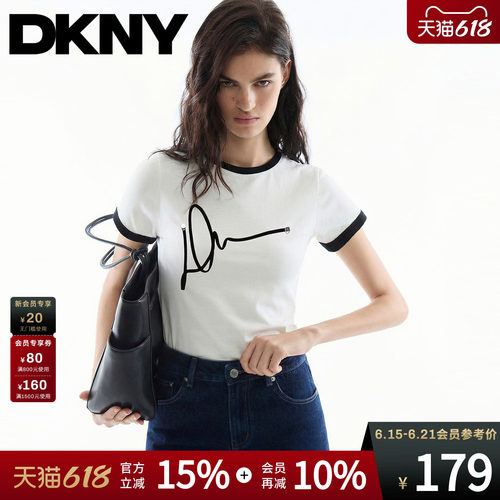 短袖T恤女圆领撞色正肩白色潮流