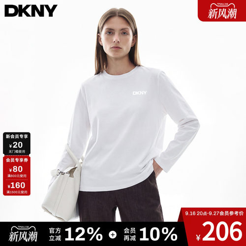 DKNY唐可娜儿230g纯棉长袖t恤女