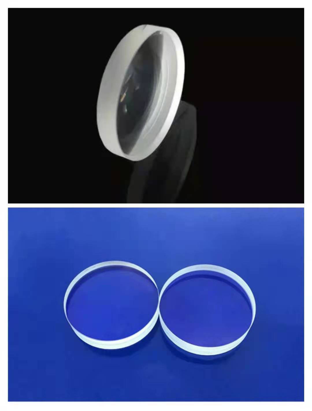 直径25.4MM焦距195MM胶合光学透镜材质H-ZBAK50+LAF4 件号703+704