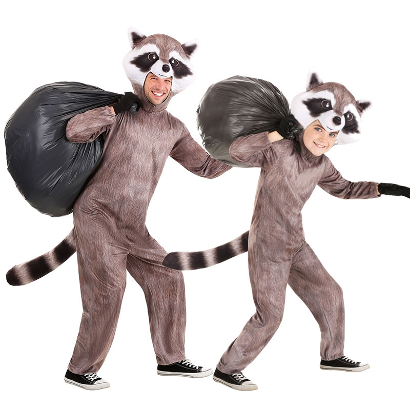 万圣节儿童节舞台表演演出成人儿童北美洲动物皮皮熊浣熊扮演服装