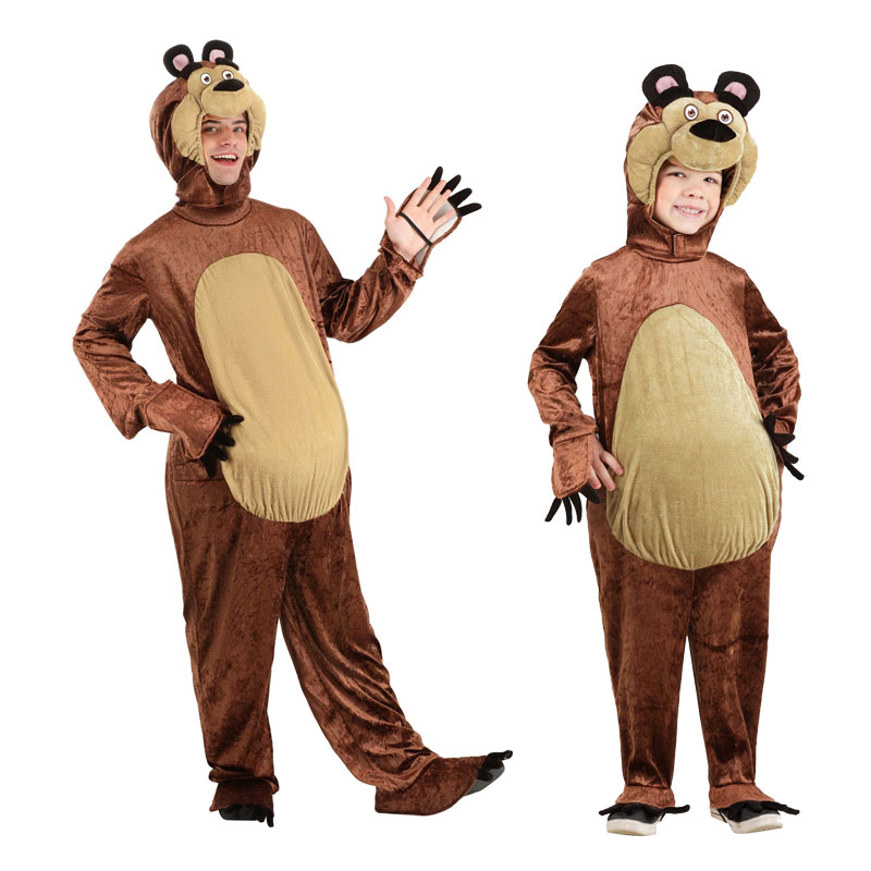 万圣节儿童节舞台表演演出俄罗斯动画片玛莎和熊动物棕熊扮演服装