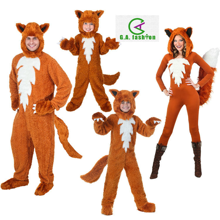 六一儿童节万圣节亲子舞台表演演出COS逼真可爱狐狸棕色狐狸服装