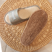 亚麻懒人拖地拖鞋 室内静音保护木地板无痕可拆洗布底不臭脚擦地鞋