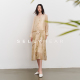 象牙黄印花复古天丝麻印花裙两件套 夏款 SELLYNEAR新中式 孕妇套装