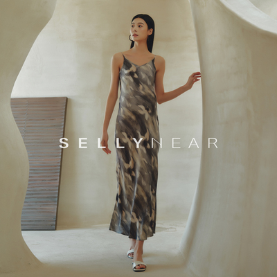 SELLYNEAR高级感孕妇装连衣裙春夏新中式水墨印花气质孕期吊带裙