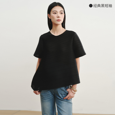 SELLYNEAR孕妇T恤夏季新款时尚宽松无袖不规则褶皱孕妇通勤装上衣 — 5