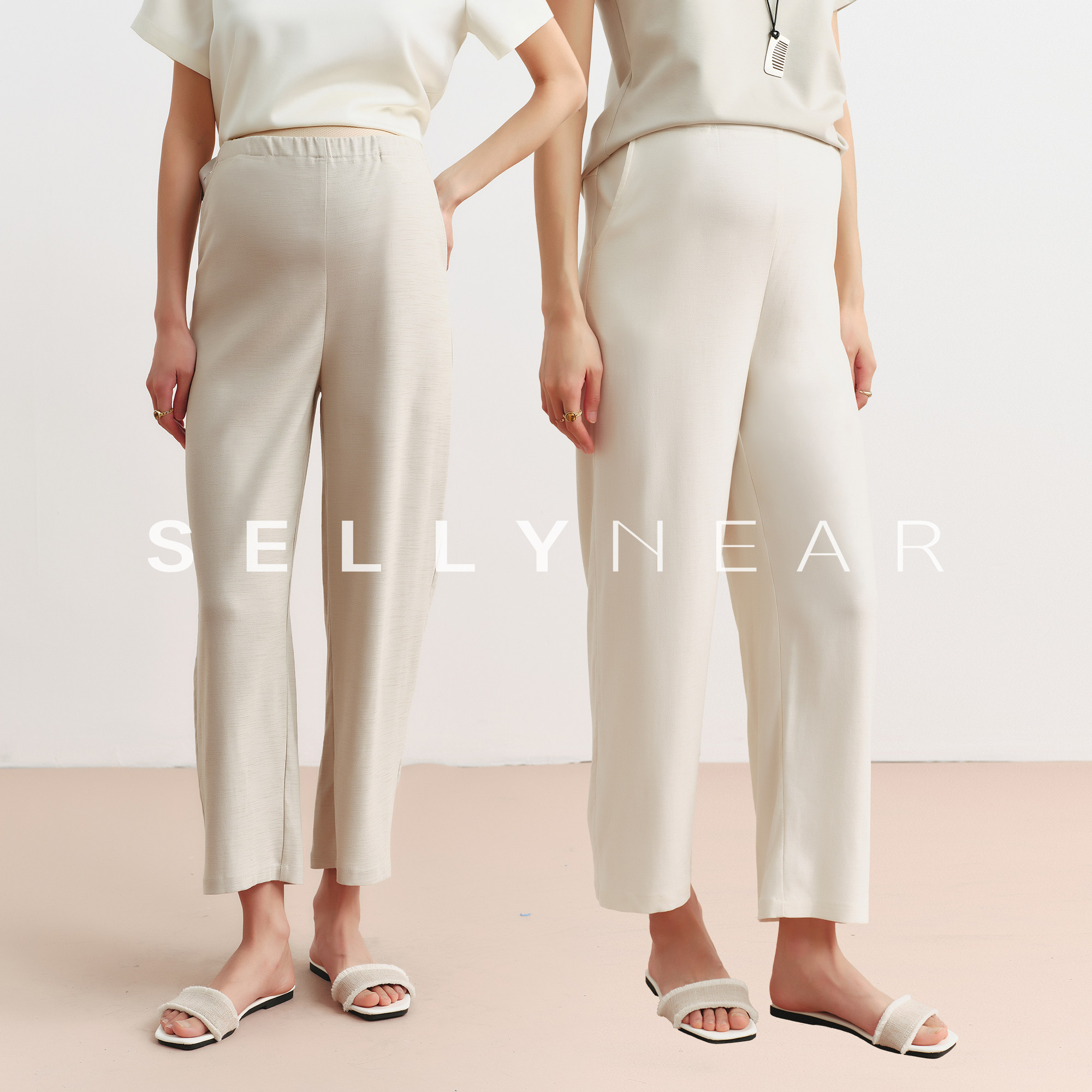 SELLYNEAR孕妇裤子夏薄款外穿2026新款时尚宽松无托腹孕期9分裤