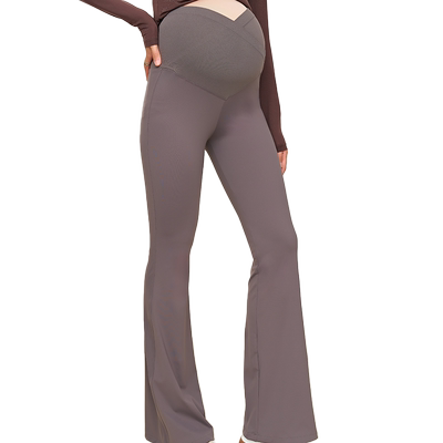 SELLYNEAR孕妇交叉腰双面裸感孕妇鲨鱼皮裤气质腿精微喇瑜伽裤