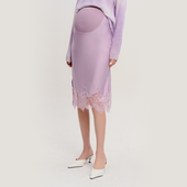 SELLYNEAR孕妇半身裙春夏装 鸢尾花紫蕾丝刺绣孕期托腹短裙 新款