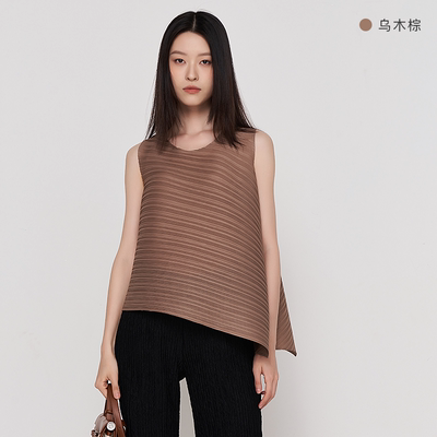 SELLYNEAR孕妇T恤夏季新款时尚宽松无袖不规则褶皱孕妇通勤装上衣 — 1