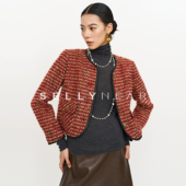 复古优雅勃艮第红法式 SELLYNEAR孕妇外套秋季 新时尚 小香风外套