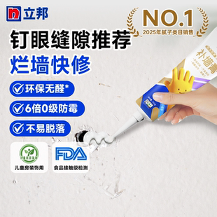 立邦防水补墙膏钉眼裂缝墙面修补膏复防霉潮白墙腻子粉家用乳胶漆
