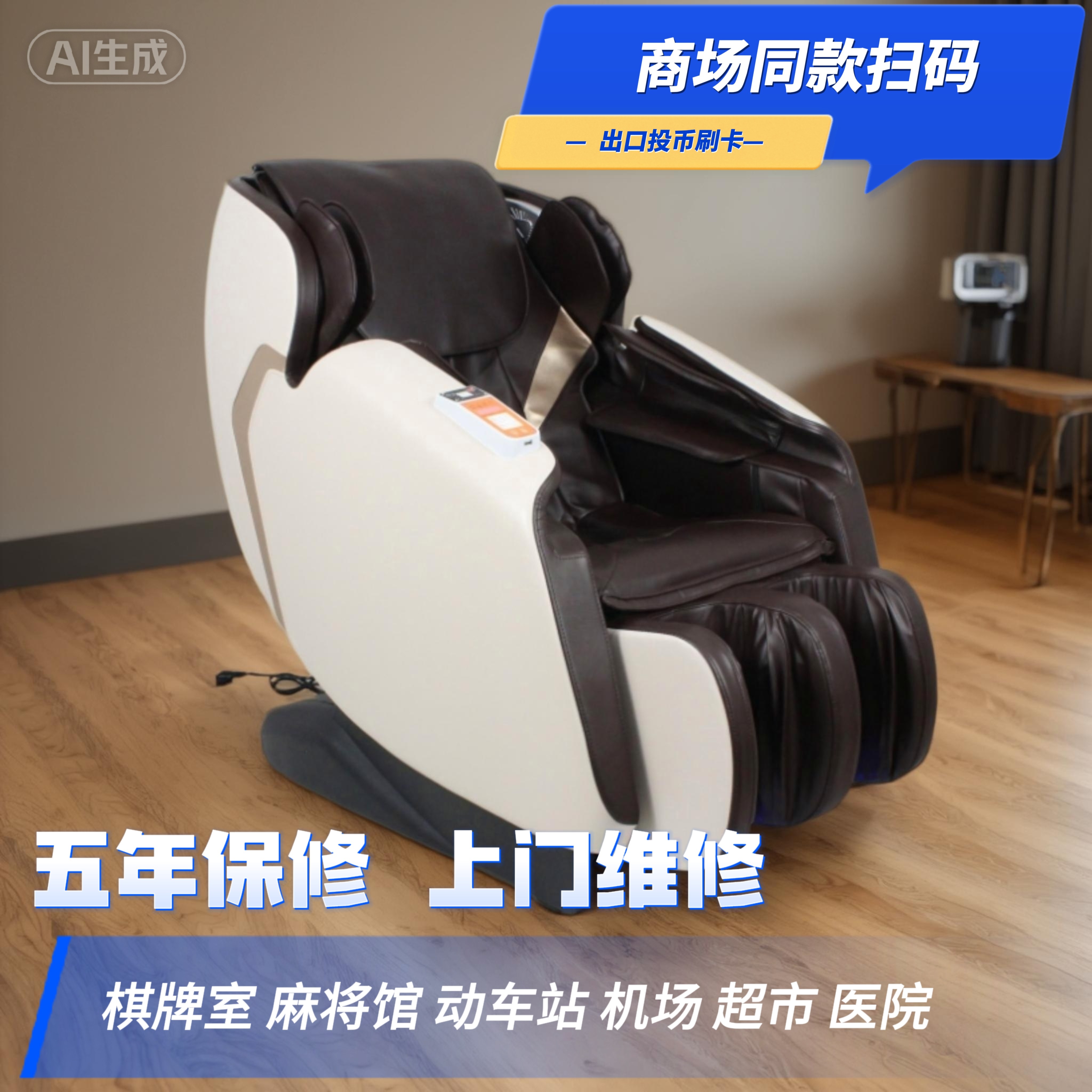 扫码按摩椅商用商场同款全自动智能电动2026新款太空舱付费二维码
