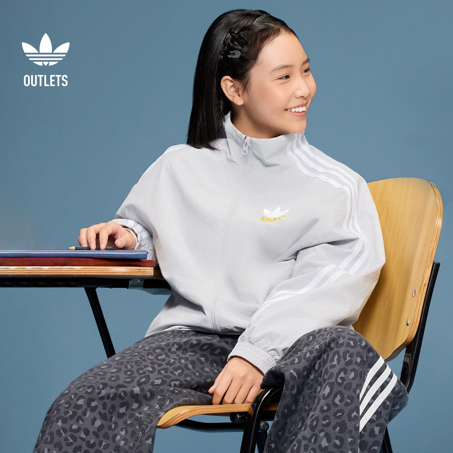 阿迪达斯三叶草男女大童夹克外套