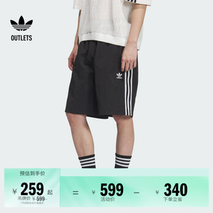 休闲宽松运动三条纹短裤男装夏季adidas阿迪达斯outlets三叶草