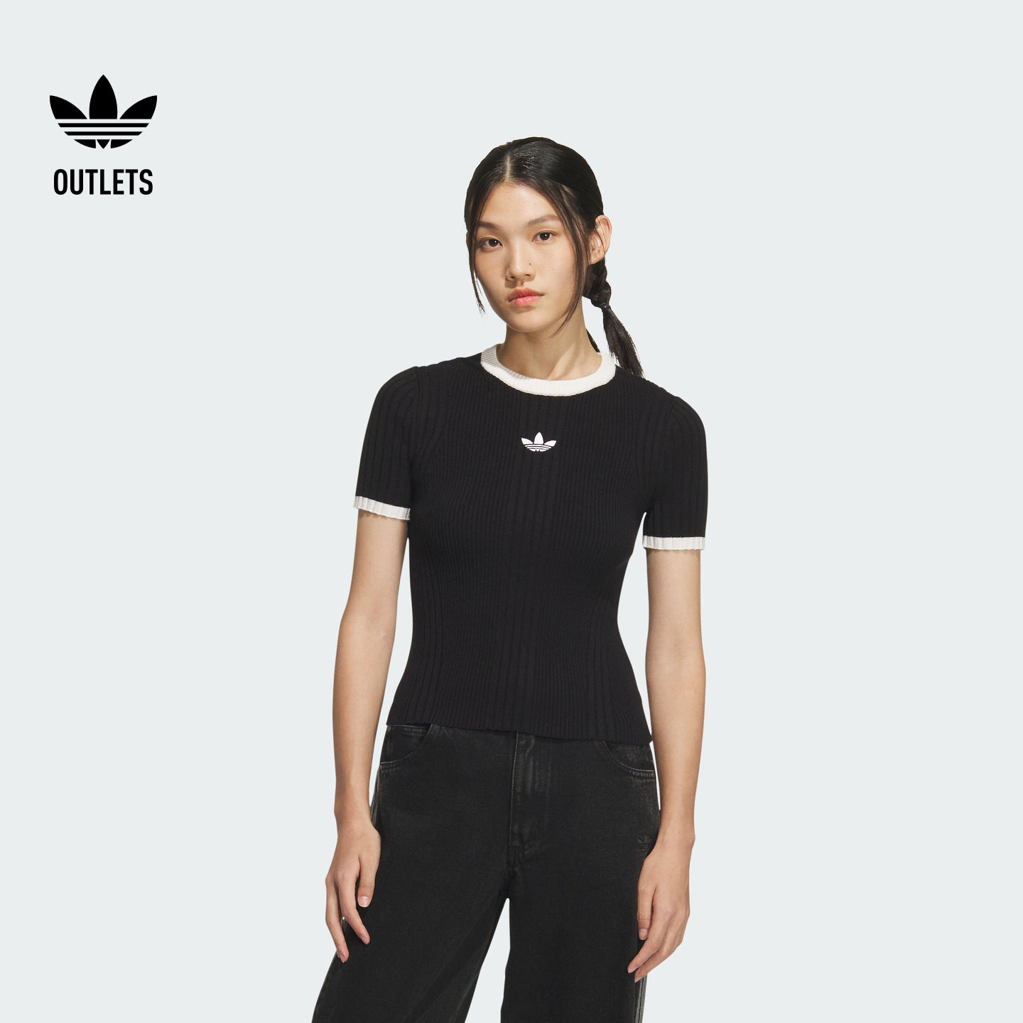 简约舒适梭织运动修身短袖T恤女装夏季adidas阿迪达斯官方三叶草