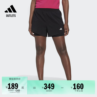 adidas阿迪达斯 夏季 速干二合一高强度训练运动健身短裤 女装