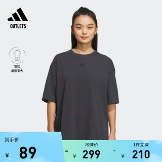 印花宽松圆领短袖T恤女装夏季adidas阿迪达斯官方outlets轻运动