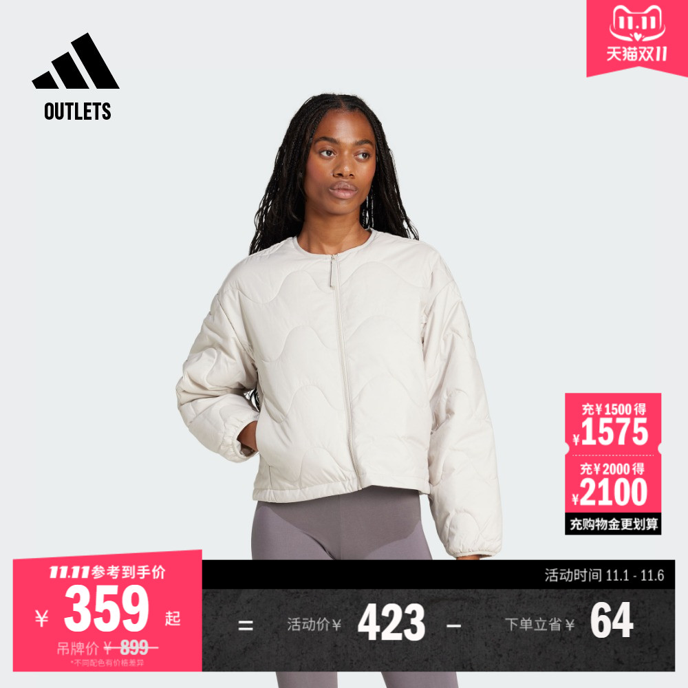 易用系休闲宽松保暖棉服女冬季adidas阿迪达斯官方outlets轻运动