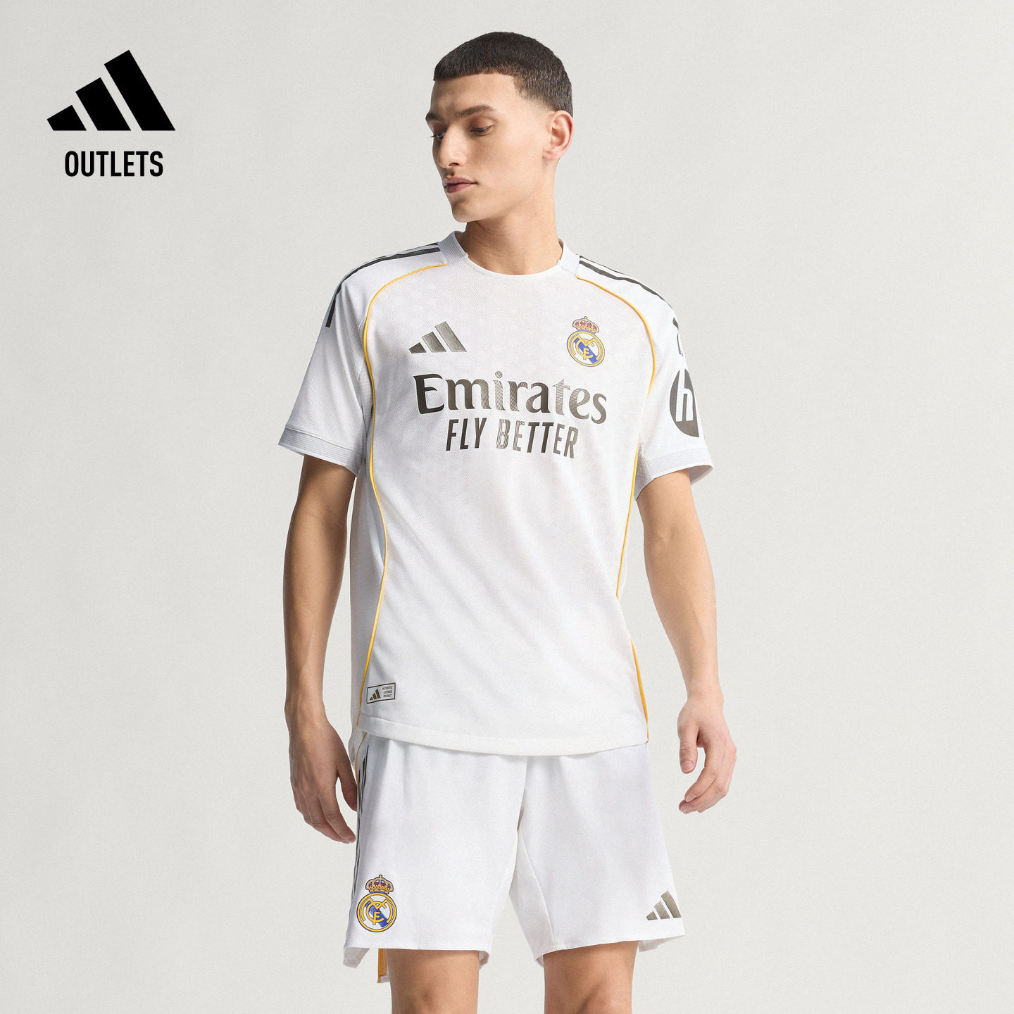 皇家马德里球员版主场足球短袖球衣男adidas阿迪达斯官方outlets