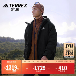 防水防风透湿户外鹅绒冲锋衣男女 80绒子adidas阿迪达斯TERREX