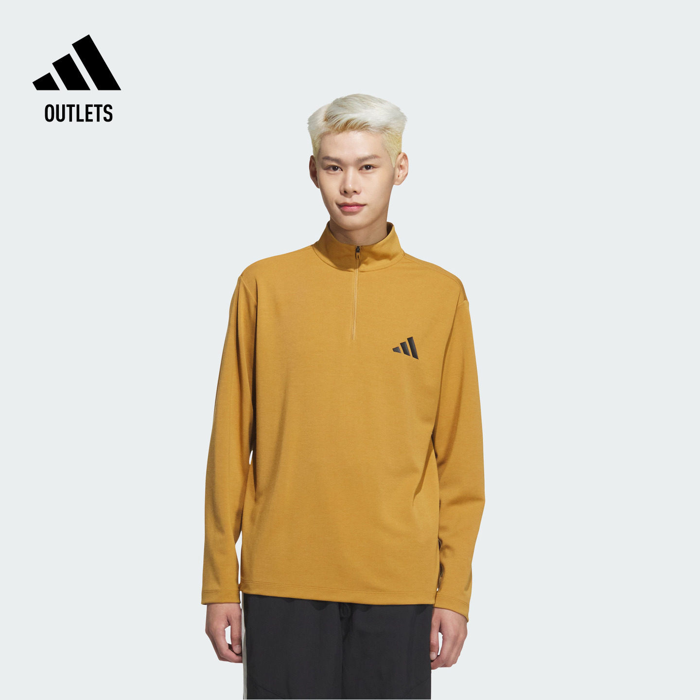 休闲宽松半拉链上衣长袖T恤男装adidas阿迪达斯官方outlets轻运动,运动服/休闲服装,运动T恤,淘宝优惠券,粉丝福利购,淘宝优惠卷