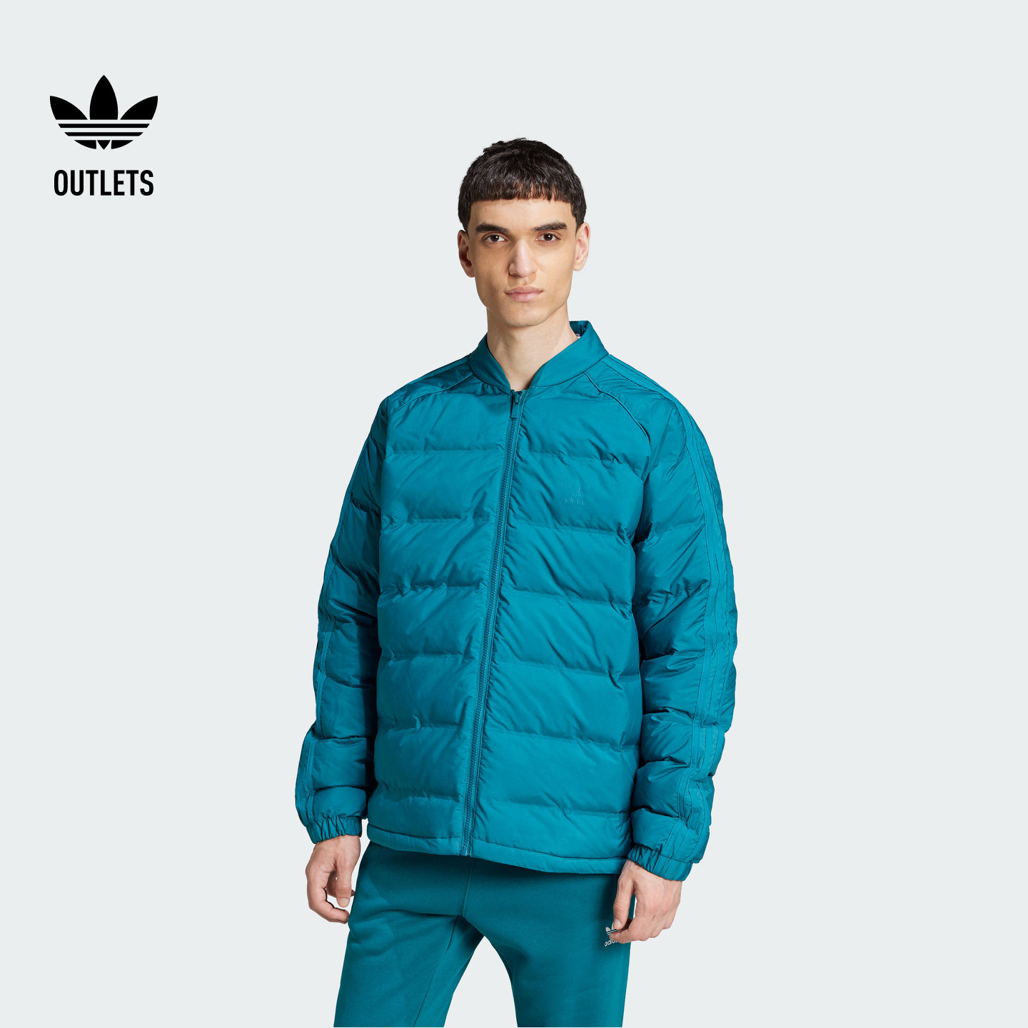 修身运动保暖立领棉服男装adidas阿迪达斯官方outlets三叶草