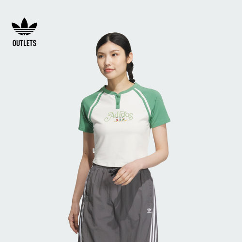 Disney 迪士尼联名运动上衣短袖T恤女装夏季adidas阿迪达斯三叶草