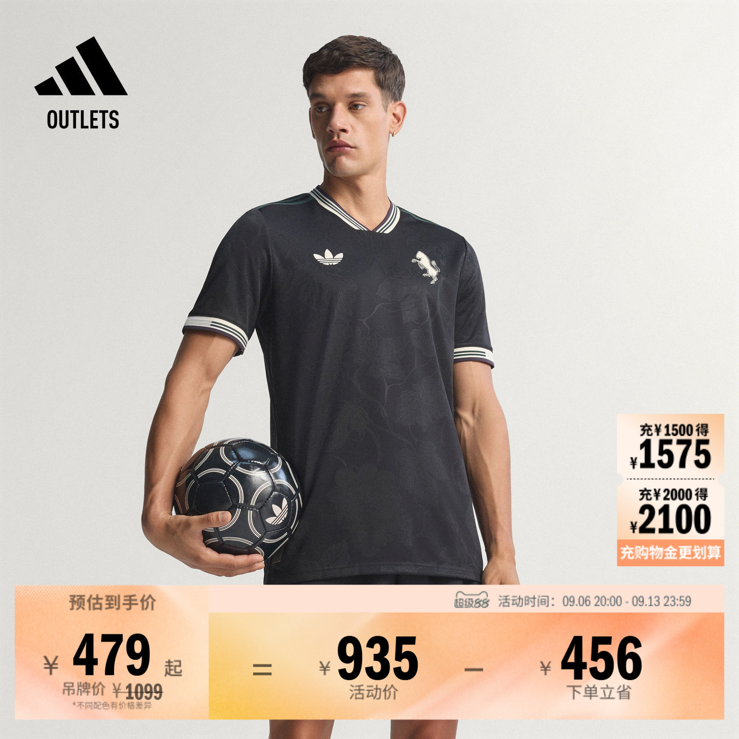 尤文图斯球员版第二客场足球短袖球衣adidas阿迪达斯官方outlets
