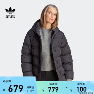 运动连帽保暖棉服女adidas阿迪达斯官方outlets三叶草II8467