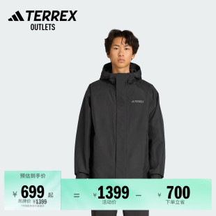 户外徒步运动宽松舒适梭织连帽夹克外套男adidas阿迪达斯 TERREX