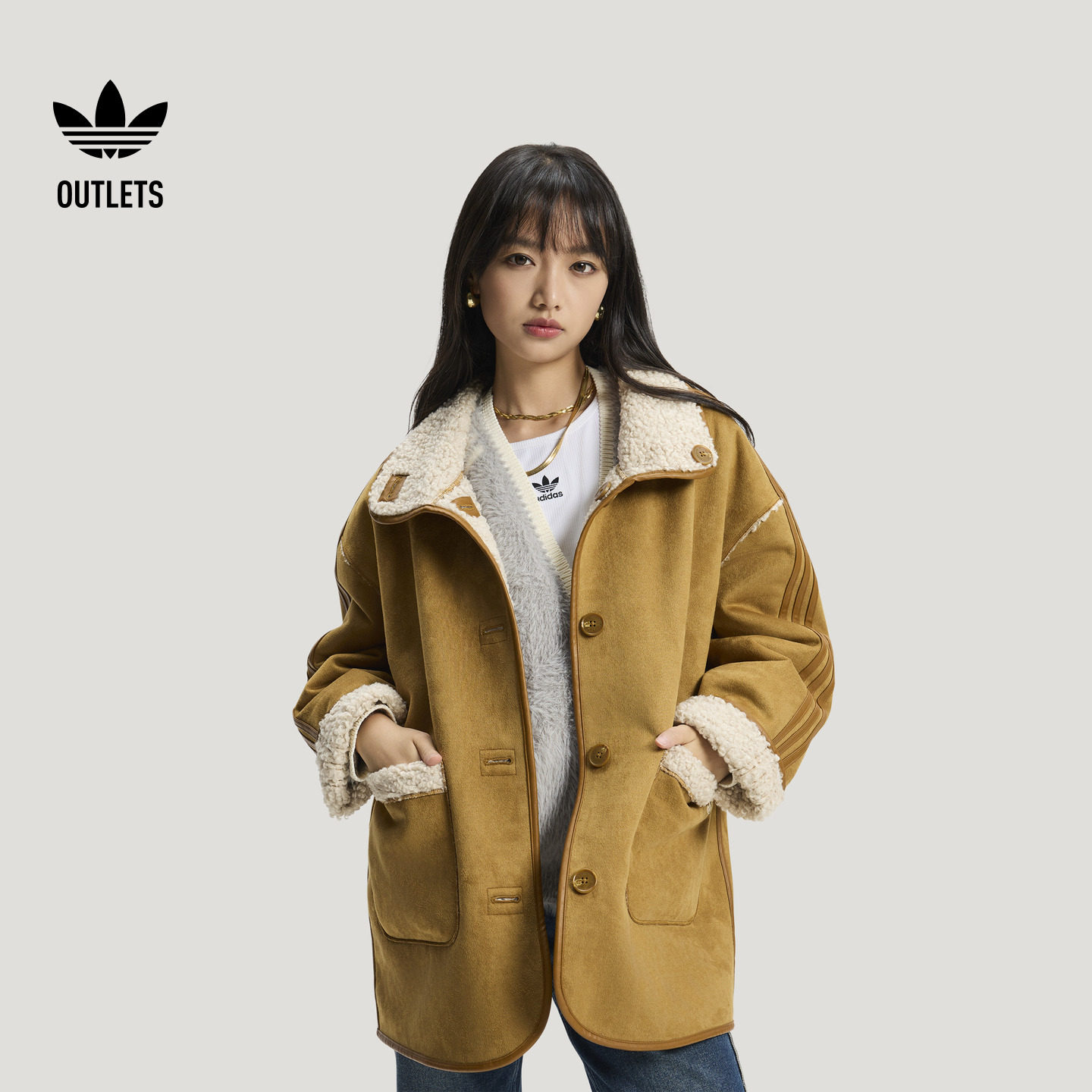 阿迪达斯三叶草女子夹克外套