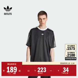 休闲运动圆领短袖 adidas阿迪达斯官方outlets三叶草 球衣男装