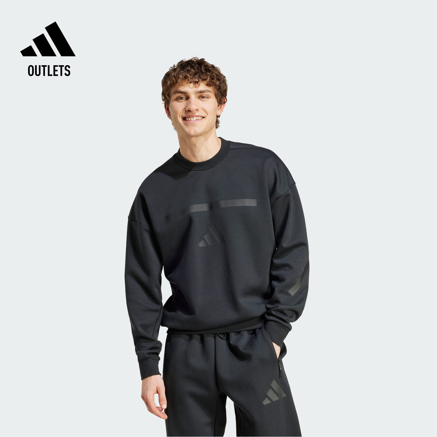 ADIDAS ZNE系列黑标制服休闲长袖套头衫男装阿迪达斯轻运动