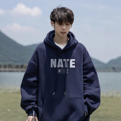 卫衣男款秋冬季2025新款加绒加厚宽松连帽衫重磅潮牌休闲大码外套