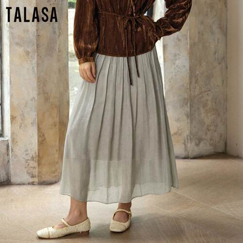 半身裙TALASA百褶长裙百搭A字