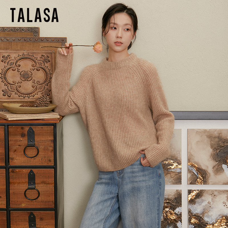 TALASA百搭马海毛慵懒风毛衣羊毛