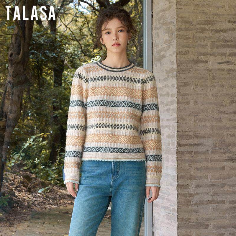 条纹针织上衣TALASA高级感宽松