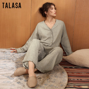 TALASA居家一公里家居服纯棉小衫 宽松百搭舒适亲肤 2025年秋冬新款
